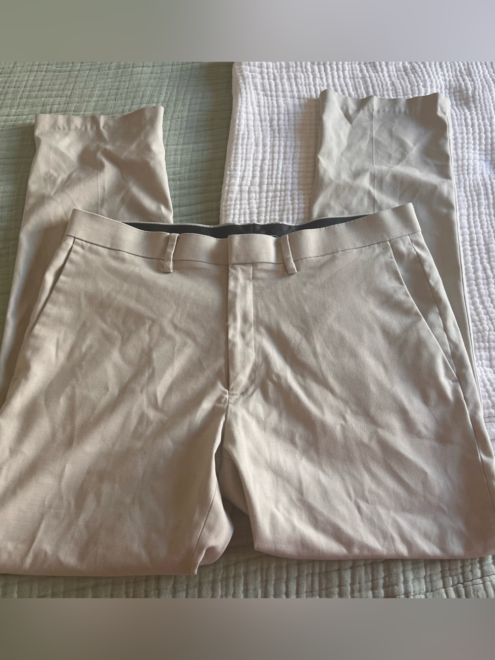 Kenneth Cole Reaction Men's Light Beige Dress Pants